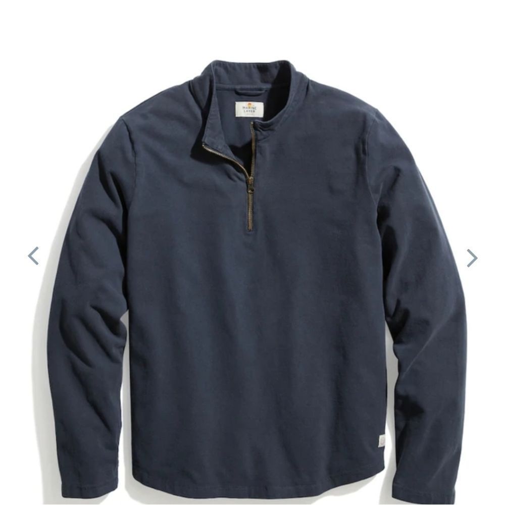 MARINE Layer Sean Quarter Zip Pullover in Asphalt